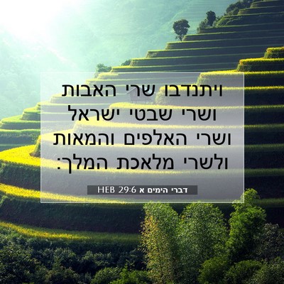 Picture 07 - דברי הימים א 29:6 HEB - ויתנדבו שרי האבות ושרי - Bible Verse Picture