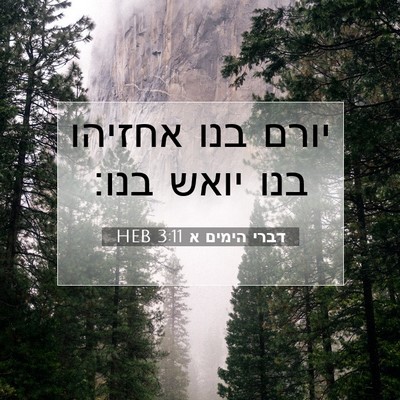 Picture 07 - דברי הימים א 3:11 HEB - יורם בנו אחזיהו בנו יואש - Bible Verse Picture