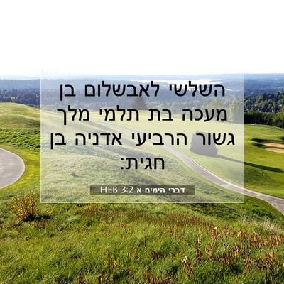 Picture 07 - דברי הימים א 3:2 HEB - השלשי לאבשלום בן מעכה בת - Bible Verse Picture