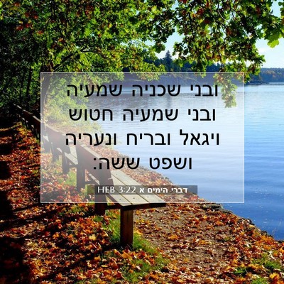 Picture 07 - דברי הימים א 3:22 HEB - ובני שכניה שמעיה ובני - Bible Verse Picture