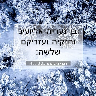 Picture 07 - דברי הימים א 3:23 HEB - ובן נעריה אליועיני וחזקיה - Bible Verse Picture