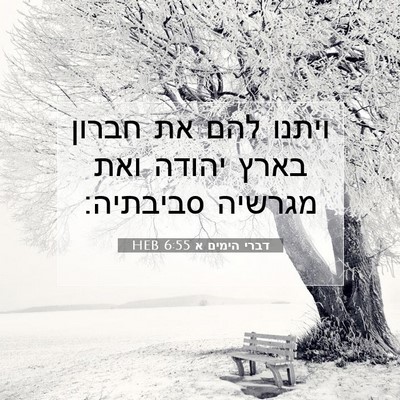 Picture 07 - דברי הימים א 6:55 HEB - ויתנו להם את חברון בארץ - Bible Verse Picture