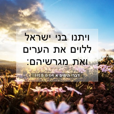 Picture 07 - דברי הימים א 6:64 HEB - ויתנו בני ישראל ללוים את - Bible Verse Picture