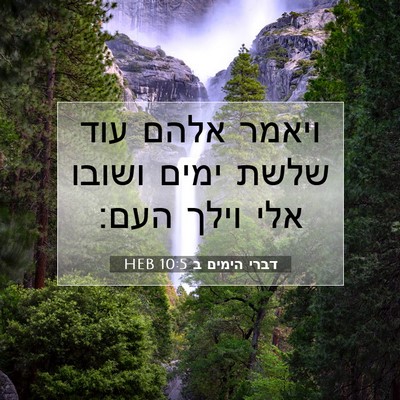 Picture 07 - דברי הימים ב 10:5 HEB - ויאמר אלהם עוד שלשת ימים - Bible Verse Picture