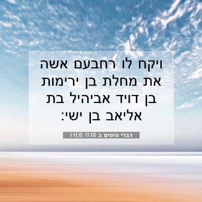 Picture 07 - דברי הימים ב 11:18 HEB - ויקח לו רחבעם אשה את מחלת - Bible Verse Picture