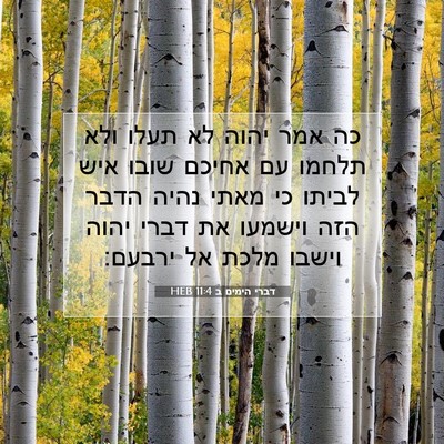 Picture 07 - דברי הימים ב 11:4 HEB - כה אמר יהוה לא תעלו ולא - Bible Verse Picture