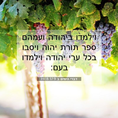 Picture 07 - דברי הימים ב 17:9 HEB - וילמדו ביהודה ועמהם ספר - Bible Verse Picture