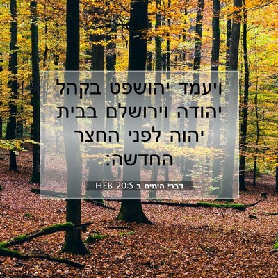 Picture 07 - דברי הימים ב 20:5 HEB - ויעמד יהושפט בקהל יהודה - Bible Verse Picture