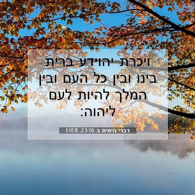 Picture 07 - דברי הימים ב 23:16 HEB - ויכרת יהוידע ברית בינו - Bible Verse Picture