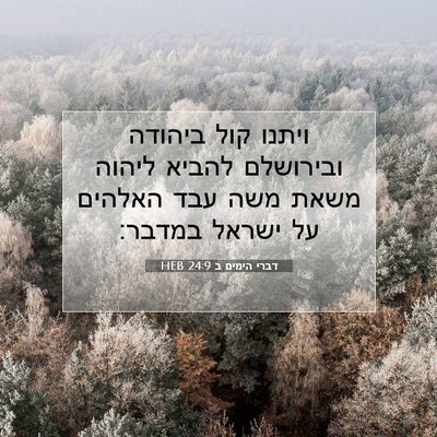Picture 07 - דברי הימים ב 24:9 HEB - ויתנו קול ביהודה ובירושלם - Bible Verse Picture