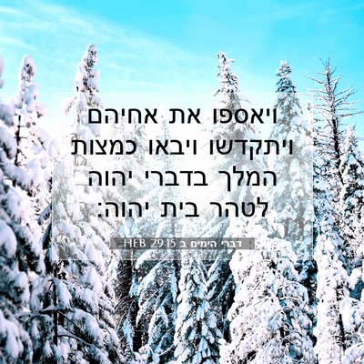 Picture 07 - דברי הימים ב 29:15 HEB - ויאספו את אחיהם ויתקדשו - Bible Verse Picture
