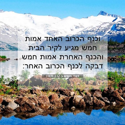 Picture 07 - דברי הימים ב 3:12 HEB - וכנף הכרוב האחד אמות חמש - Bible Verse Picture