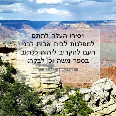 Picture 07 - דברי הימים ב 35:12 HEB - ויסירו העלה לתתם למפלגות - Bible Verse Picture