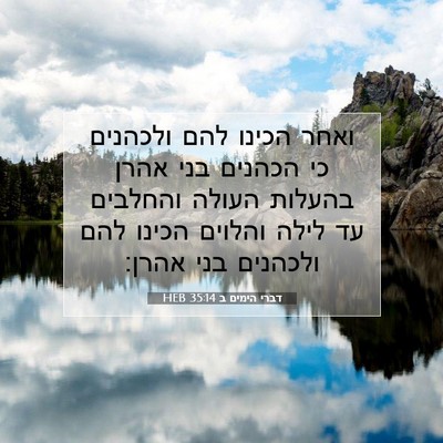 Picture 07 - דברי הימים ב 35:14 HEB - ואחר הכינו להם ולכהנים כי - Bible Verse Picture