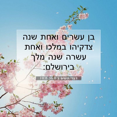 Picture 07 - דברי הימים ב 36:11 HEB - בן עשרים ואחת שנה צדקיהו - Bible Verse Picture