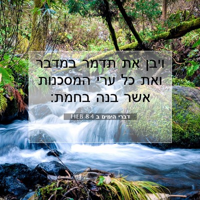 Picture 07 - דברי הימים ב 8:4 HEB - ויבן את תדמר במדבר ואת כל - Bible Verse Picture