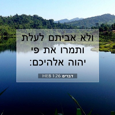 Picture 07 - דברים 1:26 HEB - ולא אביתם לעלת ותמרו את פי - Bible Verse Picture