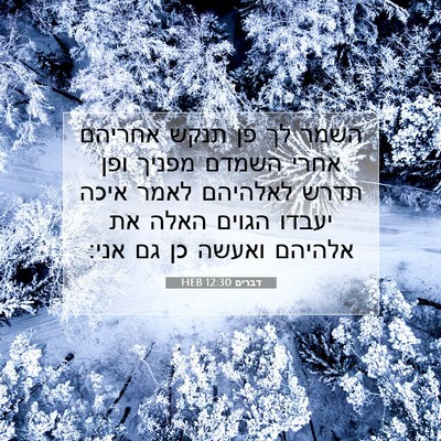 Picture 07 - דברים 12:30 HEB - השמר לך פן תנקש אחריהם אחרי - Bible Verse Picture