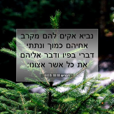 Picture 07 - דברים 18:18 HEB - נביא אקים להם מקרב אחיהם - Bible Verse Picture