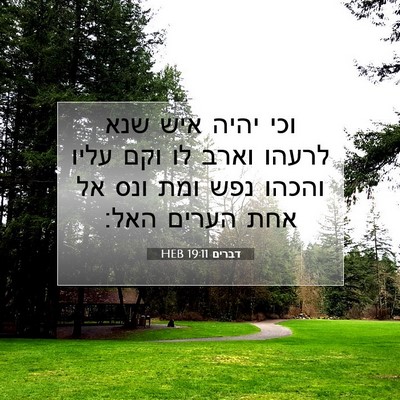 Picture 07 - דברים 19:11 HEB - וכי יהיה איש שנא לרעהו וארב - Bible Verse Picture