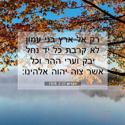 Picture 07 - דברים 2:37 HEB - רק אל ארץ בני עמון לא קרבת - Bible Verse Picture
