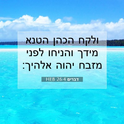 Picture 07 - דברים 26:4 HEB - ולקח הכהן הטנא מידך והניחו - Bible Verse Picture