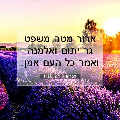 Picture 07 - דברים 27:19 HEB - ארור מטה משפט גר יתום - Bible Verse Picture