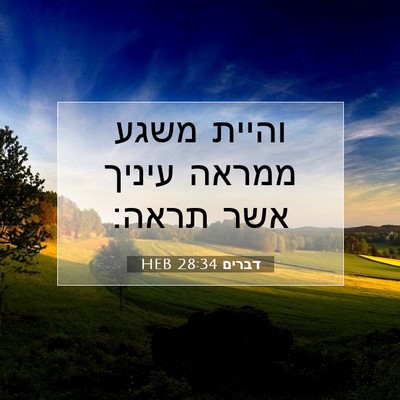 Picture 07 - דברים 28:34 HEB - והיית משגע ממראה עיניך אשר - Bible Verse Picture