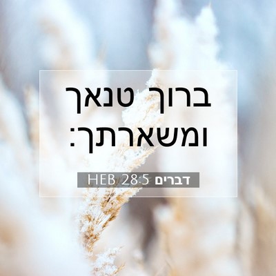 Picture 07 - דברים 28:5 HEB - ברוך טנאך - Bible Verse Picture