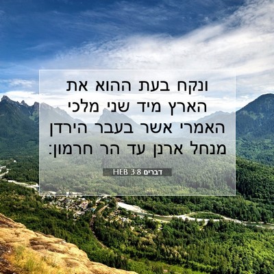 Picture 07 - דברים 3:8 HEB - ונקח בעת ההוא את הארץ מיד - Bible Verse Picture