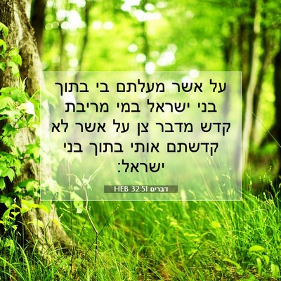 Picture 07 - דברים 32:51 HEB - על אשר מעלתם בי בתוך בני - Bible Verse Picture