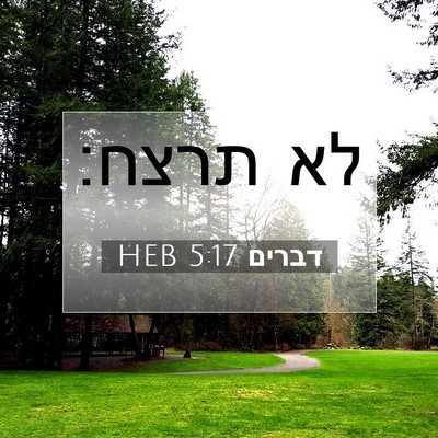 Picture 07 - דברים 5:17 HEB - לא - Bible Verse Picture