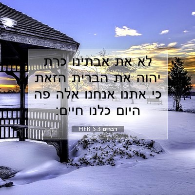 Picture 07 - דברים 5:3 HEB - לא את אבתינו כרת יהוה את - Bible Verse Picture