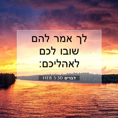 Picture 07 - דברים 5:30 HEB - לך אמר להם שובו לכם - Bible Verse Picture
