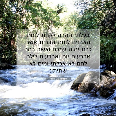 Picture 07 - דברים 9:9 HEB - בעלתי ההרה לקחת לוחת - Bible Verse Picture