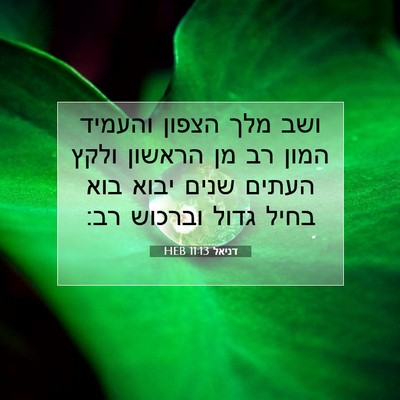 Picture 07 - דניאל 11:13 HEB - ושב מלך הצפון והעמיד המון - Bible Verse Picture