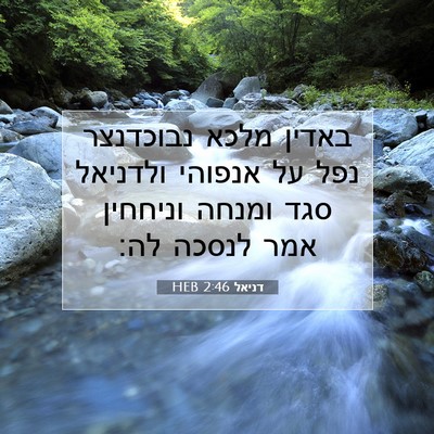 Picture 07 - דניאל 2:46 HEB - באדין מלכא נבוכדנצר נפל על - Bible Verse Picture