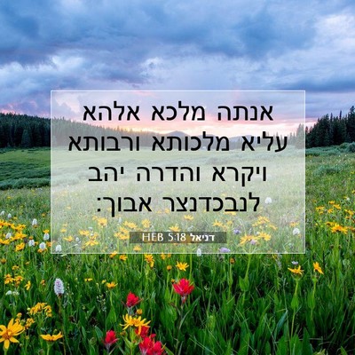 Picture 07 - דניאל 5:18 HEB - אנתה מלכא אלהא עליא מלכותא - Bible Verse Picture