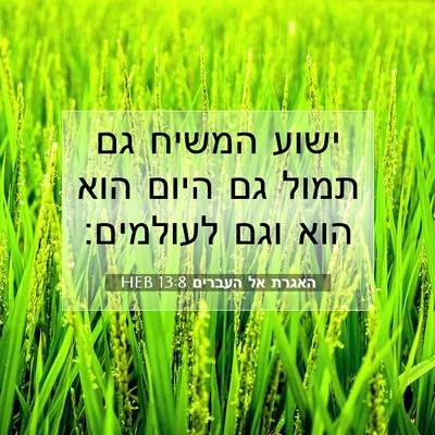 Picture 07 - האגרת אל העברים 13:8 HEB - ישוע המשיח גם תמול גם היום - Bible Verse Picture