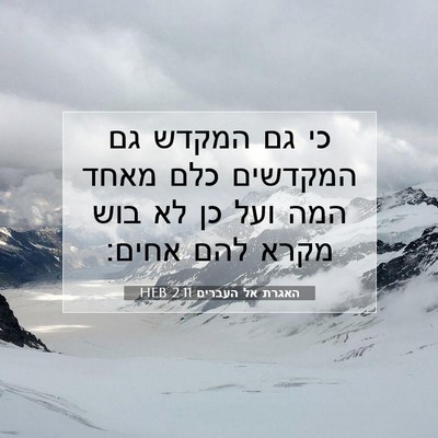 Picture 07 - האגרת אל העברים 2:11 HEB - כי גם המקדש גם המקדשים כלם - Bible Verse Picture