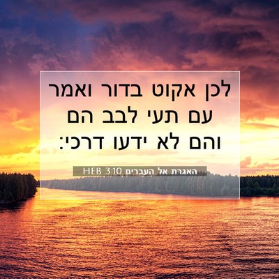 Picture 07 - האגרת אל העברים 3:10 HEB - לכן אקוט בדור ואמר עם תעי - Bible Verse Picture