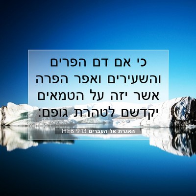 Picture 07 - האגרת אל העברים 9:13 HEB - כי אם דם הפרים והשעירים - Bible Verse Picture