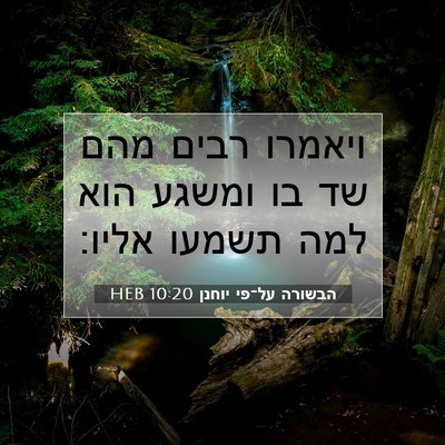 Picture 07 - הבשורה על־פי יוחנן 10:20 HEB - ויאמרו רבים מהם שד בו ומשגע - Bible Verse Picture