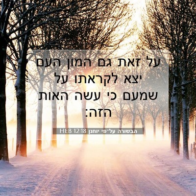 Picture 07 - הבשורה על־פי יוחנן 12:18 HEB - על זאת גם המון העם יצא - Bible Verse Picture