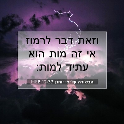 Picture 07 - הבשורה על־פי יוחנן 12:33 HEB - וזאת דבר לרמוז אי זה מות - Bible Verse Picture