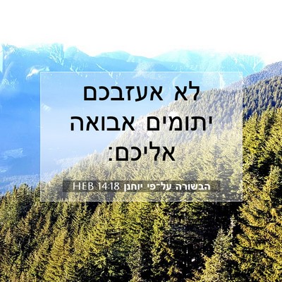Picture 07 - הבשורה על־פי יוחנן 14:18 HEB - לא אעזבכם יתומים אבואה - Bible Verse Picture