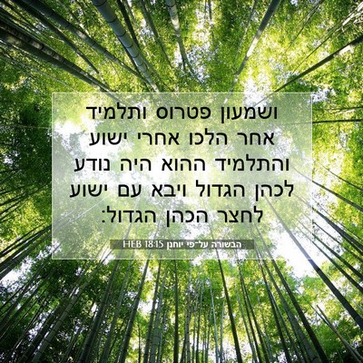 Picture 07 - הבשורה על־פי יוחנן 18:15 HEB - ושמעון פטרוס ותלמיד אחר - Bible Verse Picture