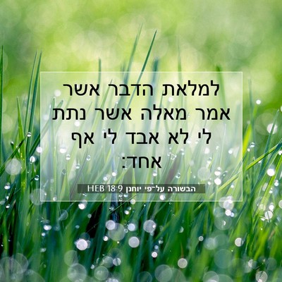 Picture 07 - הבשורה על־פי יוחנן 18:9 HEB - למלאת הדבר אשר אמר מאלה אשר - Bible Verse Picture