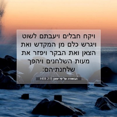 Picture 07 - הבשורה על־פי יוחנן 2:15 HEB - ויקח חבלים ויעבתם לשוט - Bible Verse Picture
