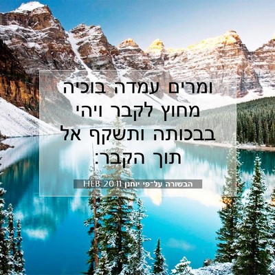 Picture 07 - הבשורה על־פי יוחנן 20:11 HEB - ומרים עמדה בוכיה מחוץ לקבר - Bible Verse Picture